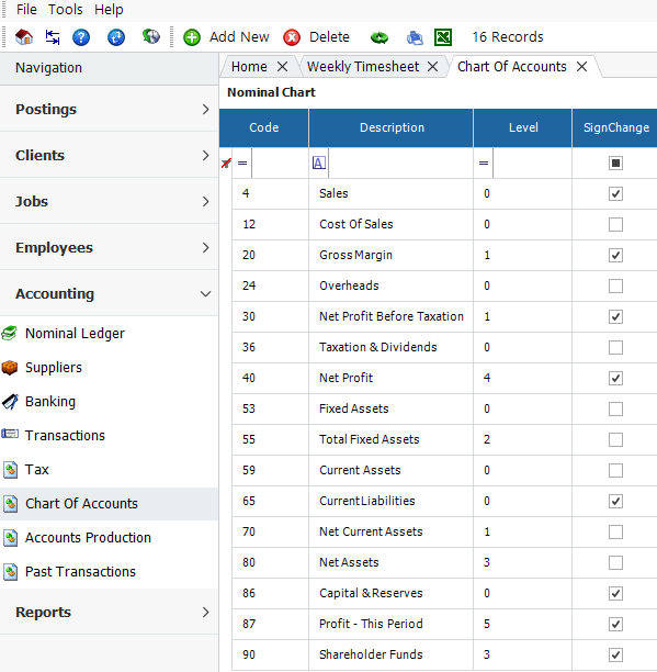 Basic Accounting Chart Of Accounts